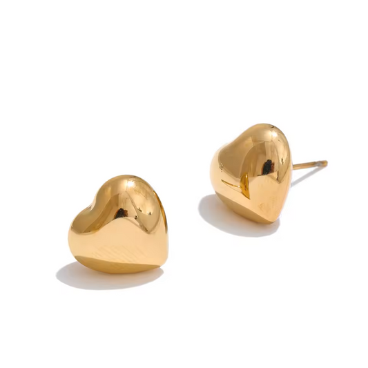Boucles d’oreilles puces petit cœur en acier inoxydable