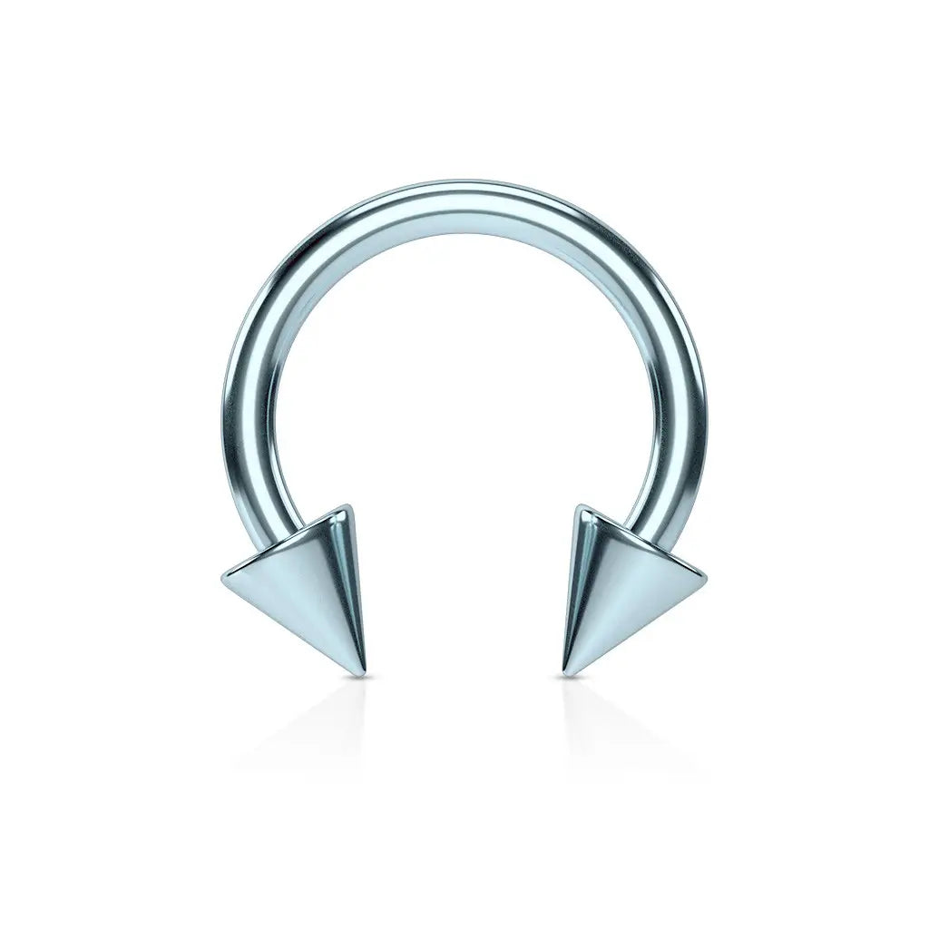 Piercing septum Fer à cheval à pointes 8 mm en acier inoxydable