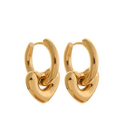 Boucles d’oreilles cœur en acier inoxydable