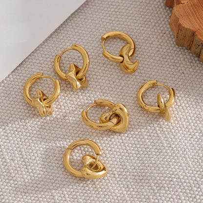 Boucles d’oreilles pendantes étoiles en acier inoxydable