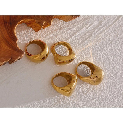Bague Cœur imposant en acier inoxydable