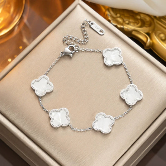 Bracelet Trèfle blanc pour femme