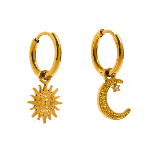 Boucles d’oreilles Nuit Etoilée en acier inoxydable doré
