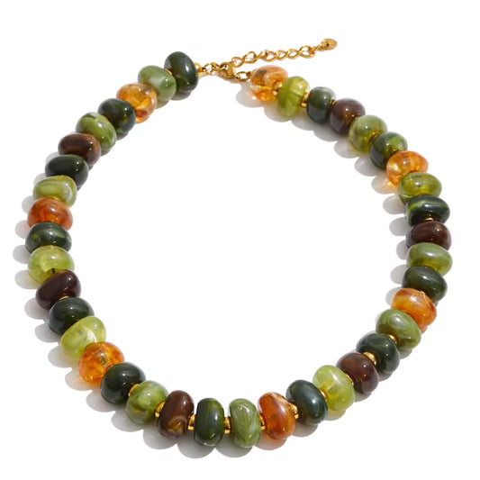 Collier Sélva en résine et acier inoxydable