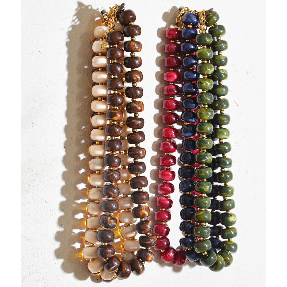Collier Noémie en résine et acier inoxydable