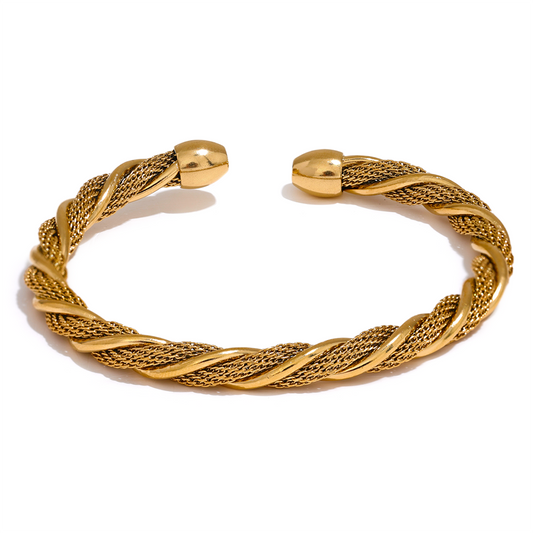 Bracelet manchette Esther en acier inoxydable