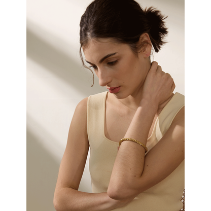 Bracelet manchette Esther en acier inoxydable