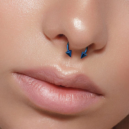 Piercing septum Fer à cheval à pointes 8 mm en acier inoxydable