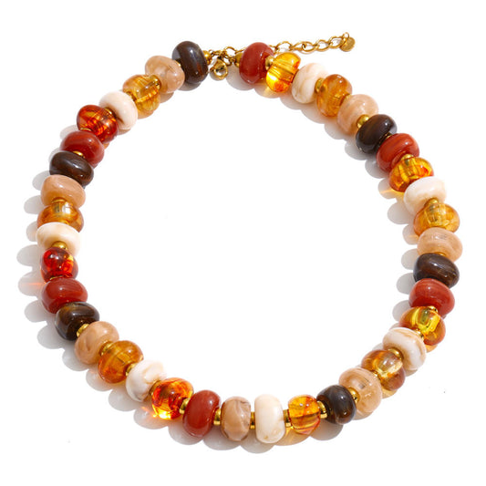 Collier Sélva en résine et acier inoxydable