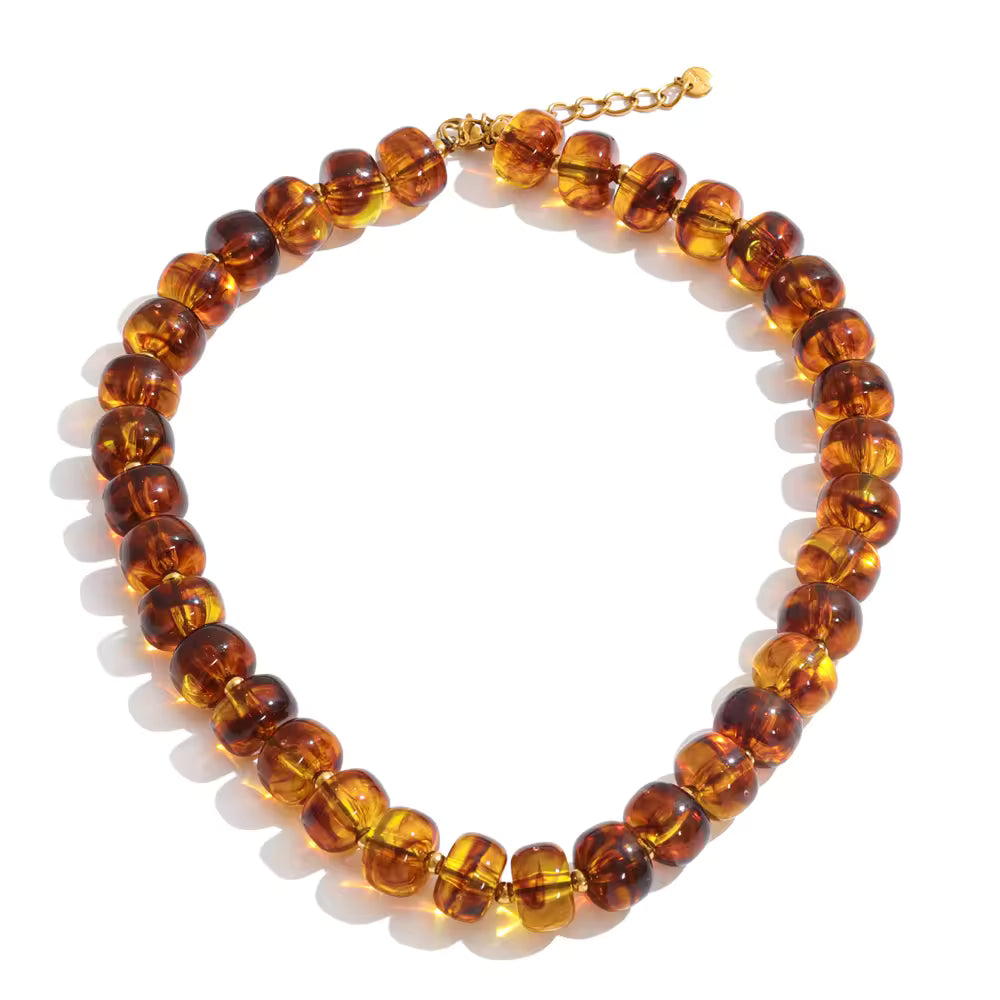 Collier Noémie en résine et acier inoxydable