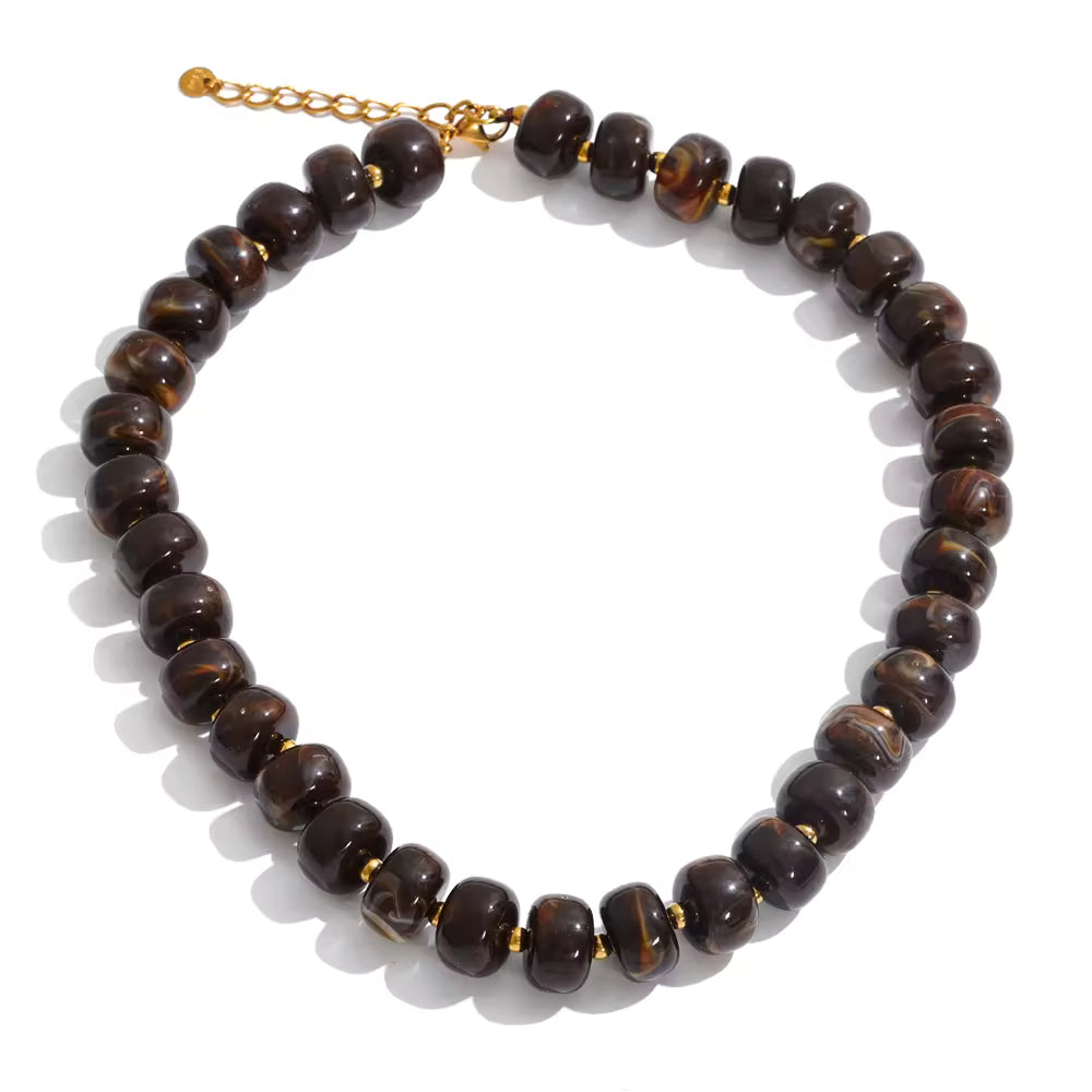 Collier Noémie en résine et acier inoxydable