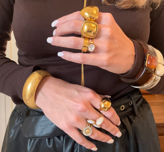 Bague Miroir oversized en acier inoxydable
