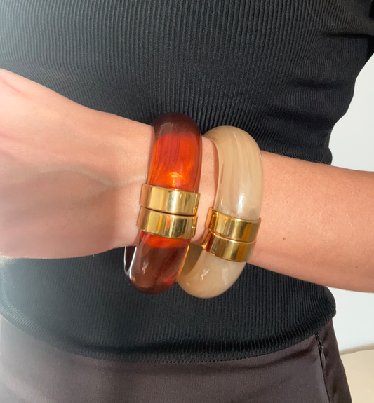 Bracelet Lagune en résine et acier inoxydable