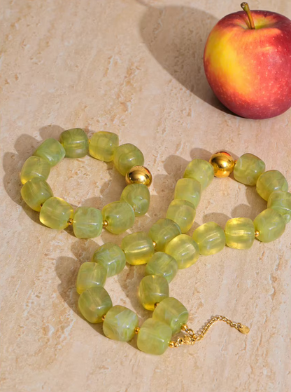 Bracelet Verde en résine et acier inoxydable doré