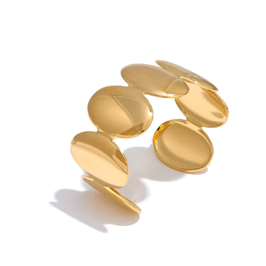 Bracelet manchette Aura en acier inoxydable doré