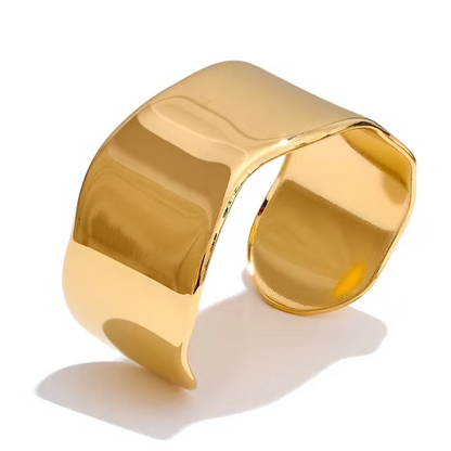 Bracelet manchette Célia en acier inoxydable doré